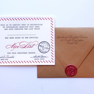 Carte de voeux pour les fêtes Santa Nice List Letter - Letterpress image 2