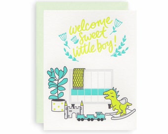 Boy Nursery - Letterpress Greeting Card