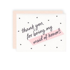 Tarjeta de felicitación de la señora de honor gracias - Tarjeta de felicitación de Letterpress