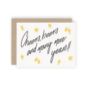 Birthday Beer - Letterpress Birthday Card