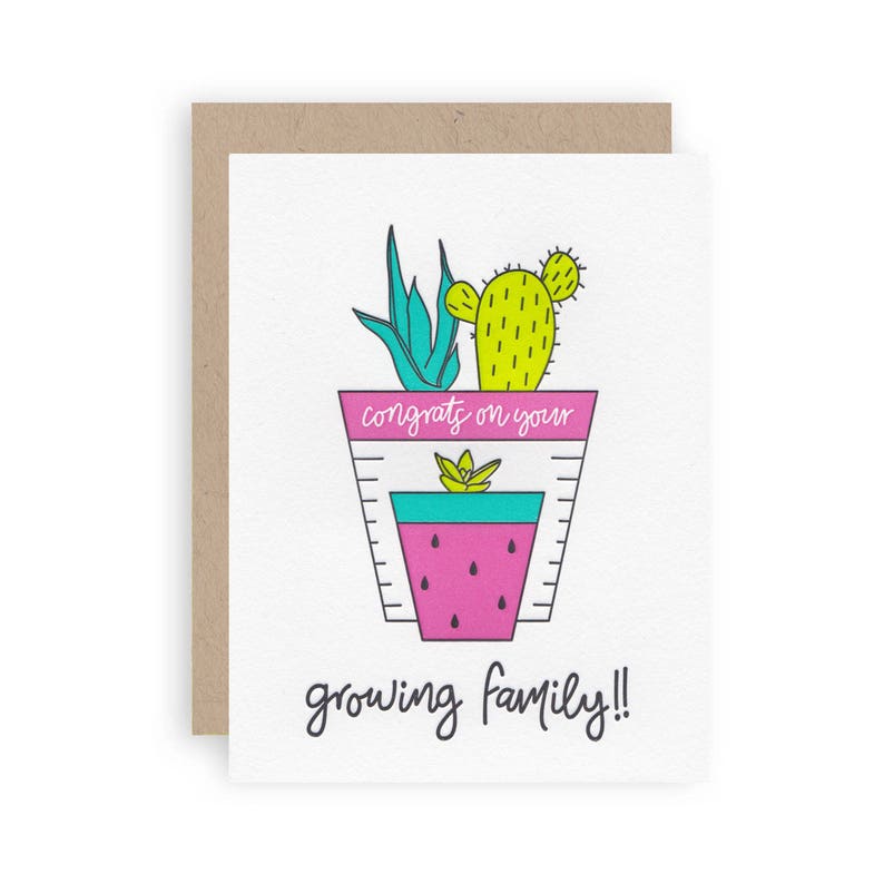 Growing Family Letterpress Greeting Card image 1