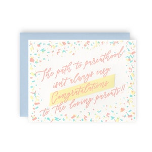 Camino a la paternidad no siempre es fácil, felicidades - Tarjeta de felicitación Letterpress