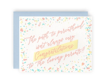 Path To Parenthood Isn't Always Easy, Congratulations   - Letterpress Greeting Card