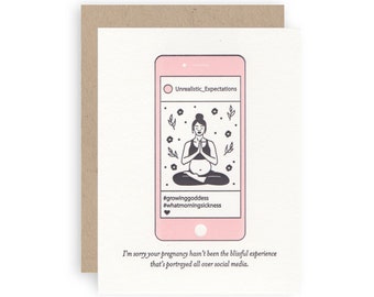 Pregnancy Is Tough - Letterpress Greeting Card - stationery - baby card