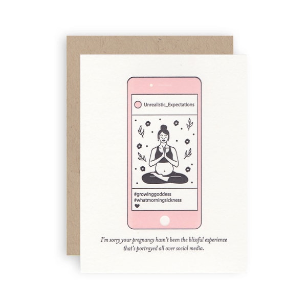 Pregnancy Is Tough - Letterpress Greeting Card - stationery - baby card