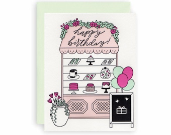 Happy Birthday Bakery - Letterpress Birthday Card