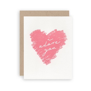 I Adore You - Letterpress Wenskaart