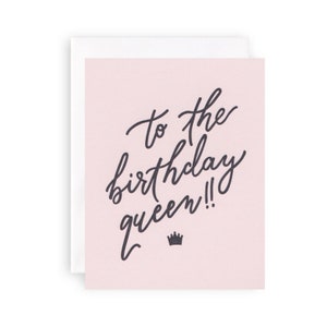 Rainha do aniversário - cartão tipográfico
