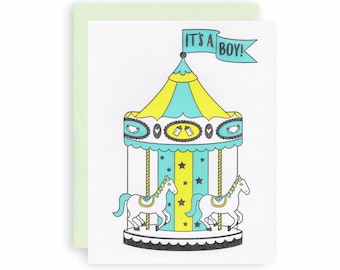 It's A Boy! - Letterpress Greeting Card