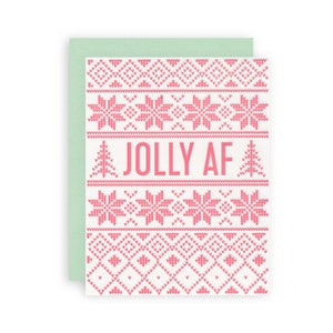 Jolly AF - Letterpress Holiday Greeting Card