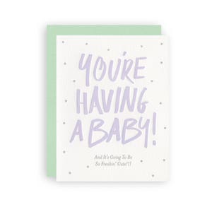 SALE You're Having A Baby Letterpress Greeting Card image 1