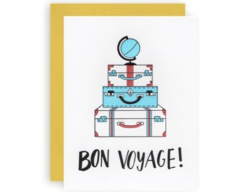 Bon Voyage - Letterpress Greeting Card