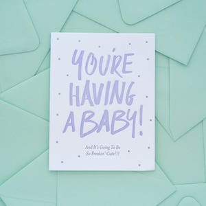 SALE You're Having A Baby Letterpress Greeting Card image 2