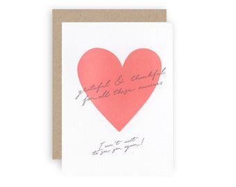 Thankful for vaccines I can't wait to see you again - Letterpress Greeting Card