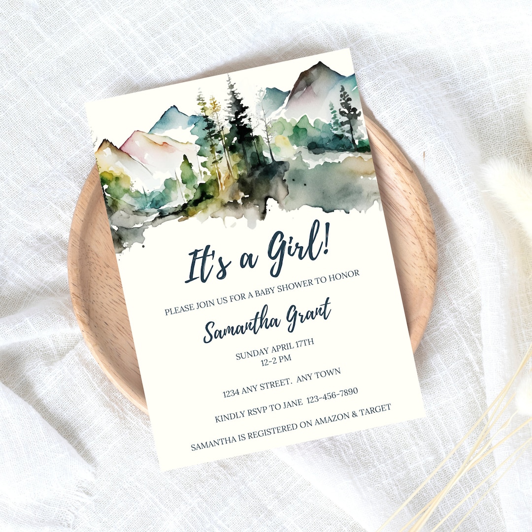 Free Printable Mountain Baby Shower Invites