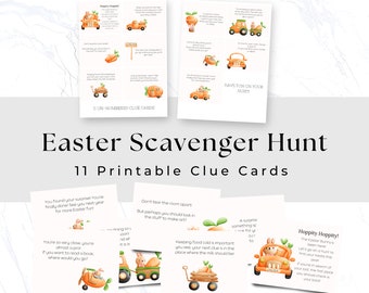 Easter Scavenger Hunt for Kids Indoor, Easter treasure hunt, treasure hunt clues, easter activity, Easter egg hunt, easter printable, games