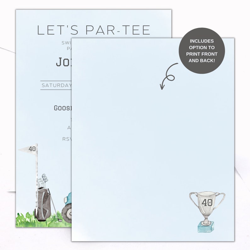 Boy Golf Birthday Invite, Golf Invitation Editable, Golf Birthday ...