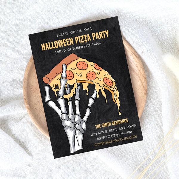 Pizza Party Invitation Etsy