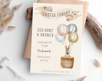 Easter Egg Hunt Invitation Template, Instant Download, Canva, Printable,  Editable Easter egg Invite, Easter Brunch Party, Sunday Brunch