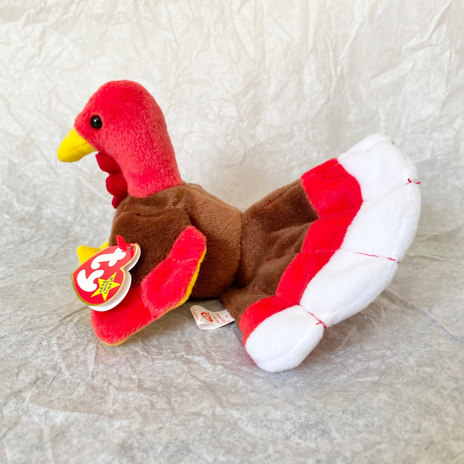 Rare With Errors Ty Beanie Baby Gobbles Retired 1996 PVC | Etsy