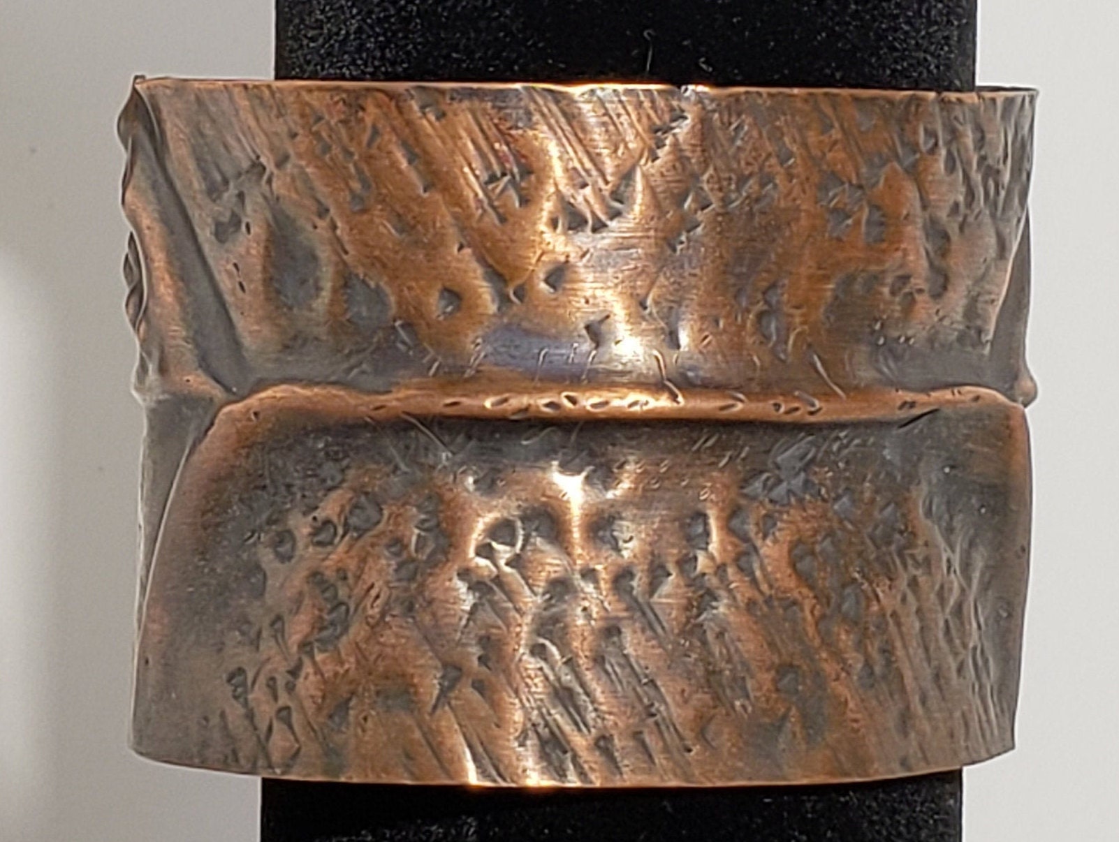 Copper Handhammered Folded Cuff Bracelet for a Unique Gift Etsy UK