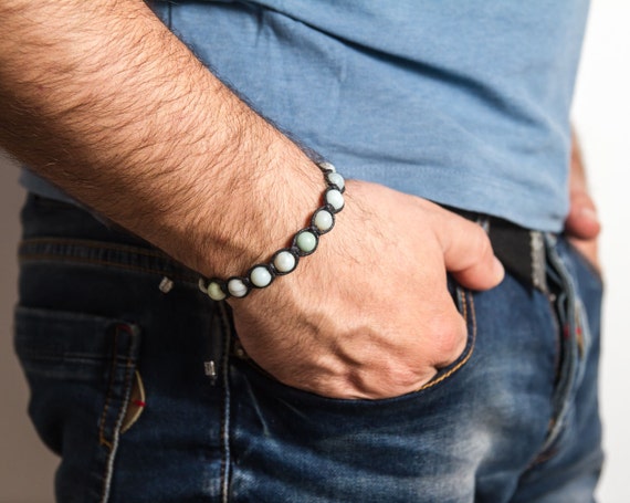 Amazonite Men Bracelet Amazonite For Him Man Bracelet Etsy