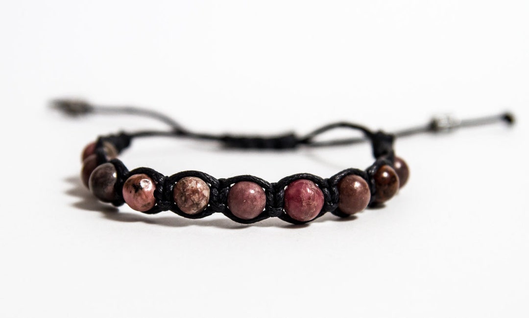 Rhodonite Men Bracelet Healing Bracelet Men. Beaded Bracelet - Etsy