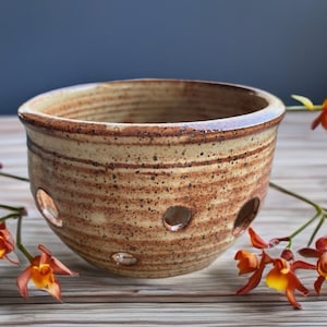 Handmade Ceramic Orchid Pot with Drainage Holes