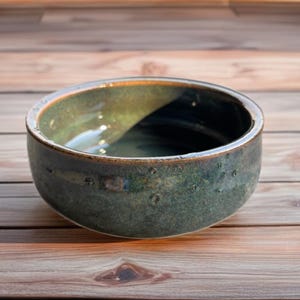 Handmade Bonsai Bowl - Goosebump Green Glaze - Organic Dimples