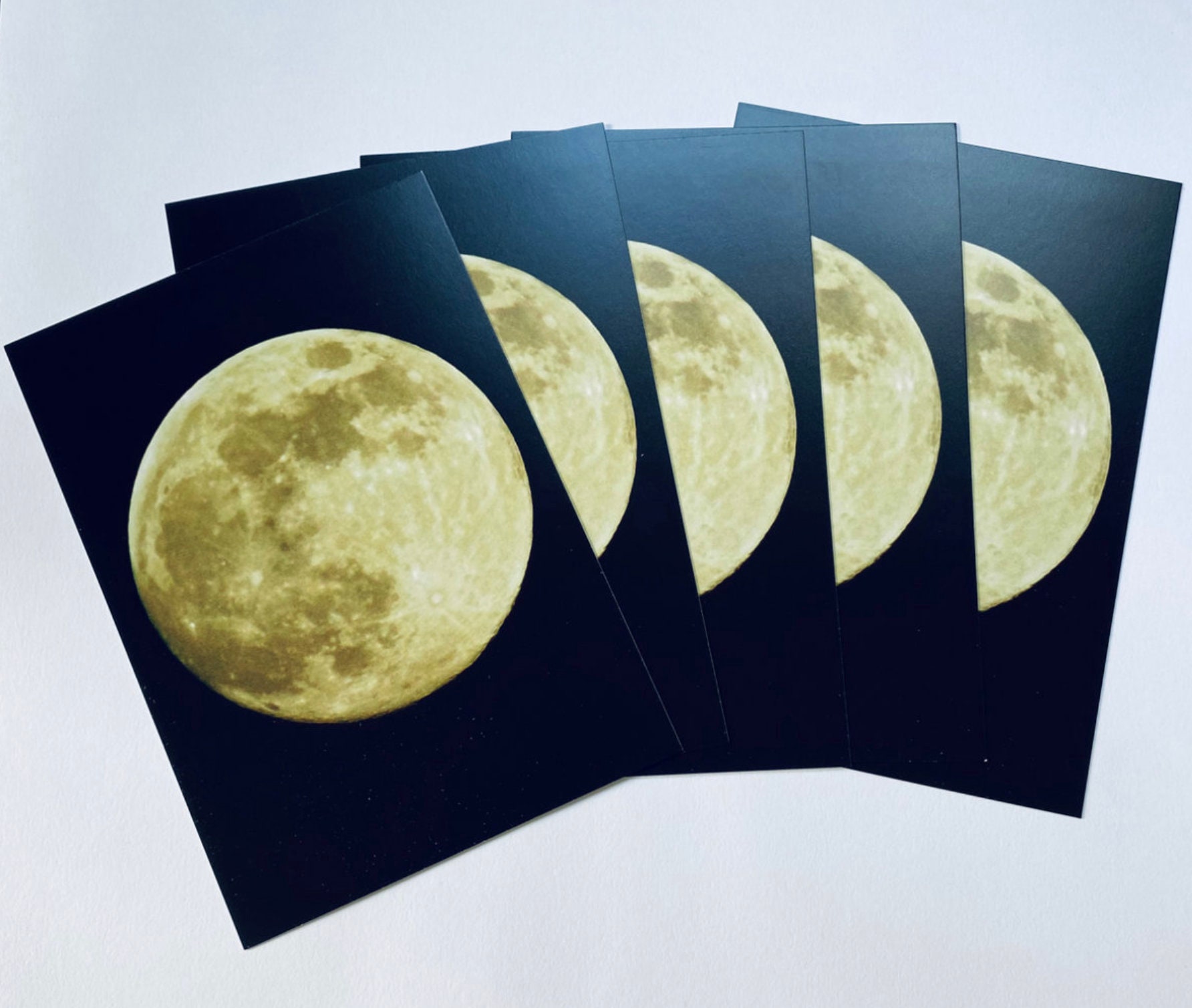 Full Moon Postcard the Moon From Home Set of 5 Etsy UK