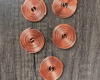 Copper Spirals - Sacred Geometry Orgonite Supply (5 spirals)
