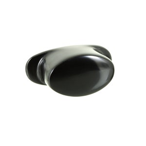 May include: Black plastic knob with a rounded oval shape.