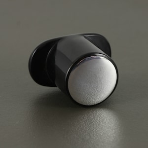 Delrin & Sterling Silver Inlay Round Labret Plug | Handmade to order