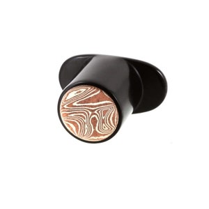 Delrin & Mokume Gane Inlay Round Labret Plug | Handmade to order