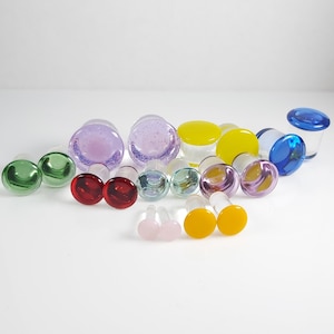 Random Choice Colour Lucky Dip Single Flare Glass Plug | 1 Pair | Ear Stretching