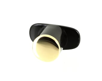 9ct Yellow Gold Cap Delrin Round Labret Plug | Handmade to order