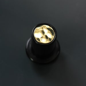 Delrin & Hammered Brass Inlay Round Philtrum Plug | Handmade to order