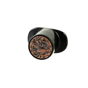 Delrin & Camo&#39; Texture Copper OR Brass Inlay Round Labret Plug | Handmade to order