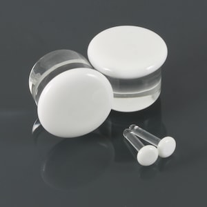 White Single Flare Glass Plug | 1 Piece | Ear Stretching