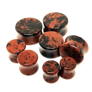 Mahogany Obsidian Stone Plugs | Beautiful Stone Gauges 6mm - 16mm