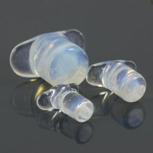 Opalite Glass Round Labret Plug | Ready To Ship