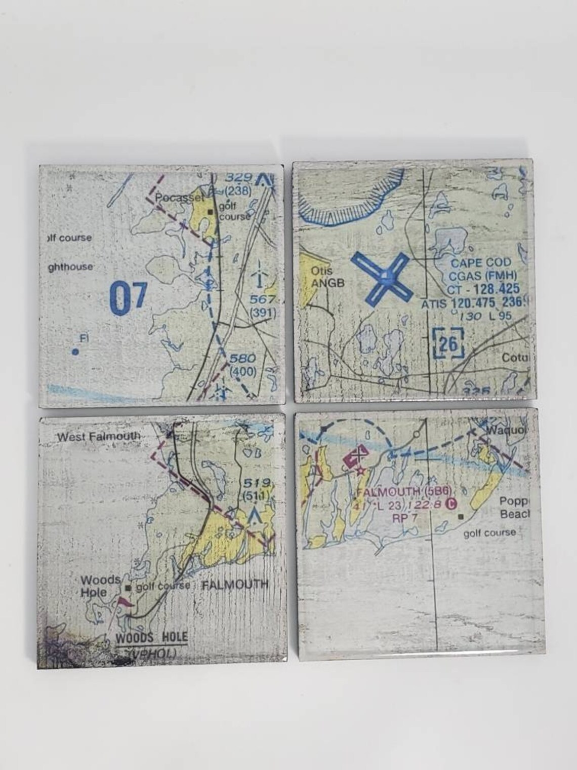 Falmouth Aviation Charts Aviation Chart Coasters VFR Charts Etsy