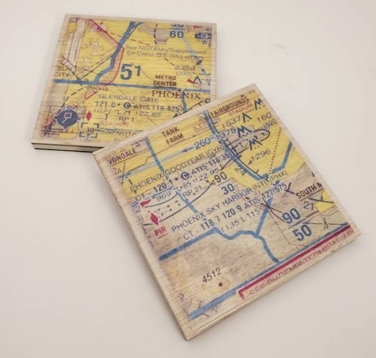 Custom Order Aviation Charts Aviation Chart Coasters VFR Etsy