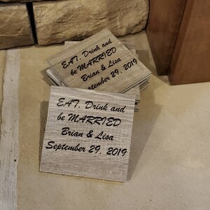 Personalized wedding coasters with your couples name and wedding date - coasters set of 4 wedding gift / anniversary gift