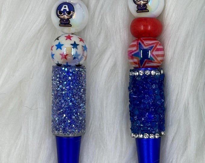 Captain America beaded pen