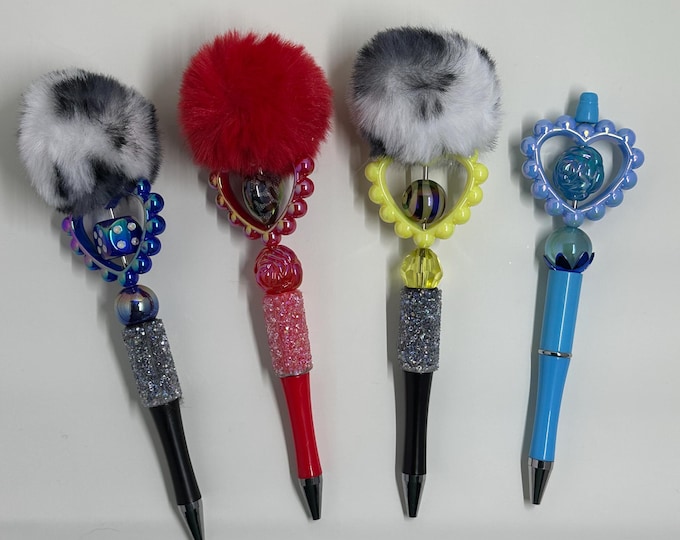 Heart frame beaded pens