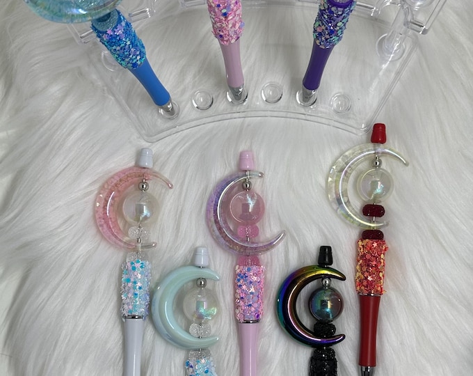 Moon and Galaxy beaded pen