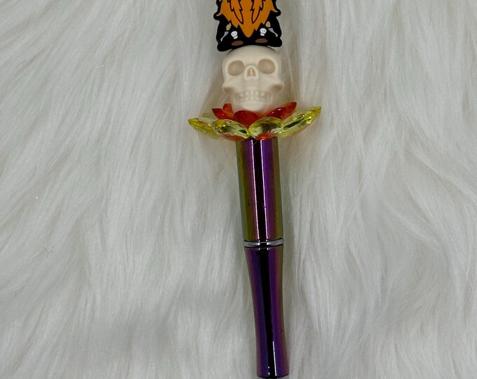 Skull gnome beaded pen