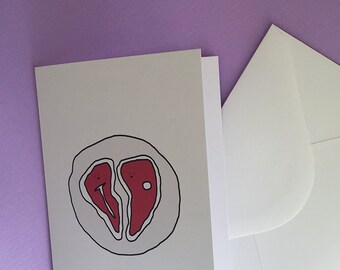 Steak Heart Greeting Card
