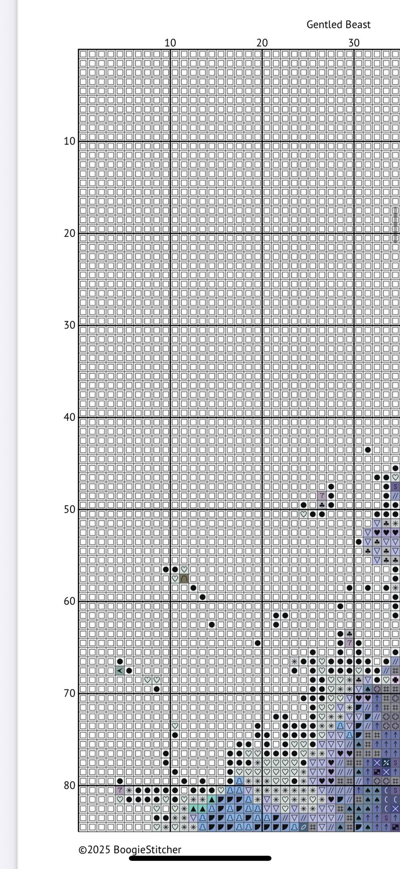 Gentled Beast Cross Stitch Pattern: 300x300 (PDF Download - Etsy